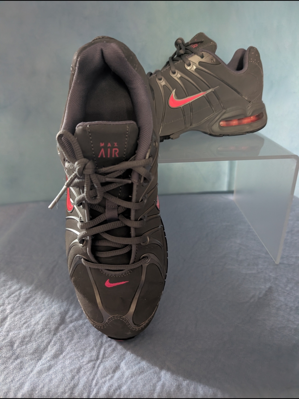 Nike Women’s Max Air Black with Pink Accent Running Shoes
